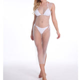 Women Bikini Bling Crystal Cover Up Tops Sexy Fishnet Hollow Out See Through Swimsuit Swimwear Tops Black White