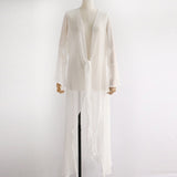 Mossha Transparent bikini Long beach wear Deep v-neck sarong tunic beach dress women Sexy bathing suit 2020 Cover-ups kimono new