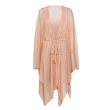 Mossha Transparent bikini Long beach wear Deep v-neck sarong tunic beach dress women Sexy bathing suit 2020 Cover-ups kimono new