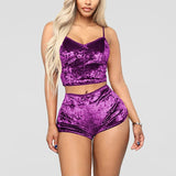 2020 Sexy Two Pieces Sleepwear Bra Sets Velvet Underwear Lingerie Sets Ladies Intimates Tops And Pants Babydoll Sets Clothing