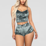 2020 Sexy Two Pieces Sleepwear Bra Sets Velvet Underwear Lingerie Sets Ladies Intimates Tops And Pants Babydoll Sets Clothing