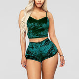 2020 Sexy Two Pieces Sleepwear Bra Sets Velvet Underwear Lingerie Sets Ladies Intimates Tops And Pants Babydoll Sets Clothing